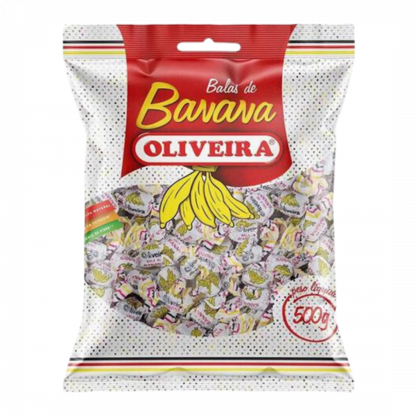 Bala de banana Oliveira 500g - Mercado do Brasil