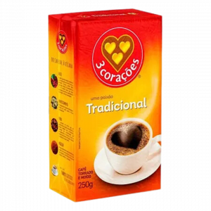 Café Tradicional 3 Corações a Vácuo 250g - Mercado do Brasil