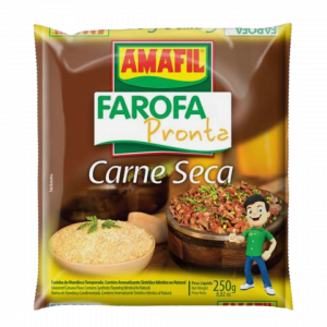 Farofa de Mandioca Carne Seca 250g Amafil - Mercado do Brasil