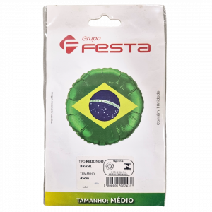Balão Metalizado Brasil 45cm - Mercado do Brasil