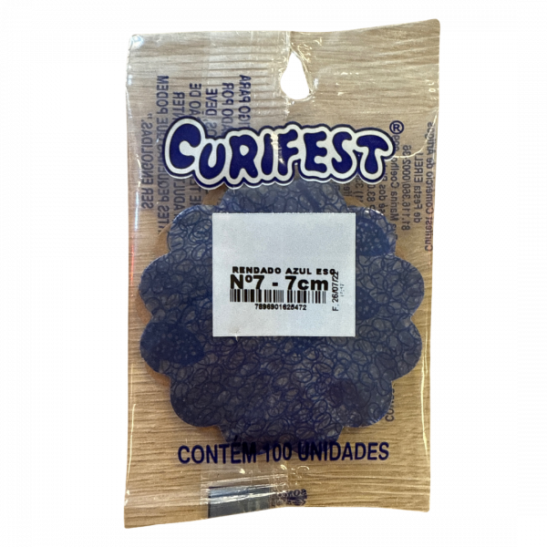 Fundo Renda Azul Escuro Brigadeiro Nº7 – Élégance et Raffinement pour vos Confiseries