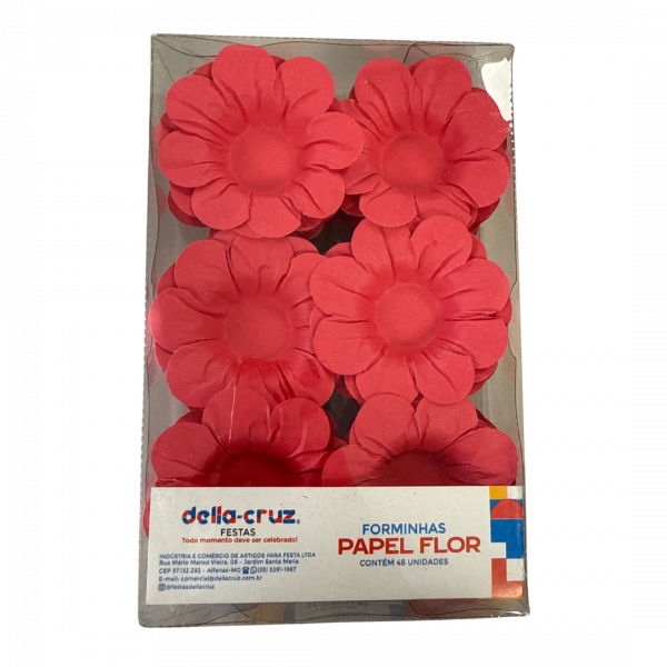 Forminhas en Papier en Forme de Fleur Rouge – 48 unités pour une présentation raffinée et passionnée