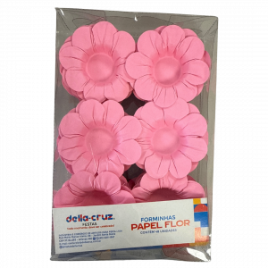 Forminhas en Papier Fleur Rose – 48 unités pour une présentation douce, romantique et élégante