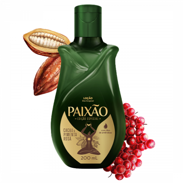 LOCAO HIDRATANTE CACAU PIMENTA ROSA 200ML PAIXAO