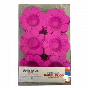 Forminhas en Papier Fleur Rose Fuchsia (Pink) – 48 unités pour une présentation vibrante et pleine de charme