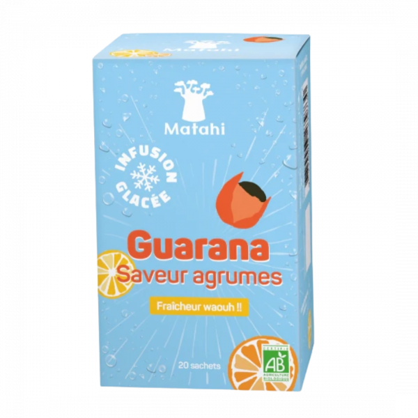 Chá Gelado Guaraná e Cítricos Bio 20 Sachets – Vitalité naturelle et fraîcheur fruitée en infusion glacée