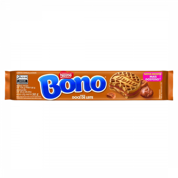 Bono Doce de Leite 90g – Biscuit fourré au caramel brésilien, croquant et fondant à chaque bouchée