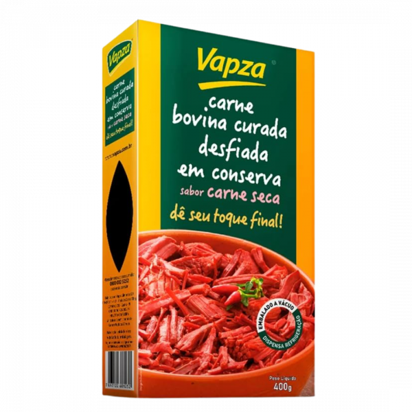 Carne Seca Desfiada 400g Vapza – Saveur brésilienne authentique, prête à l’emploi en quelques minutes